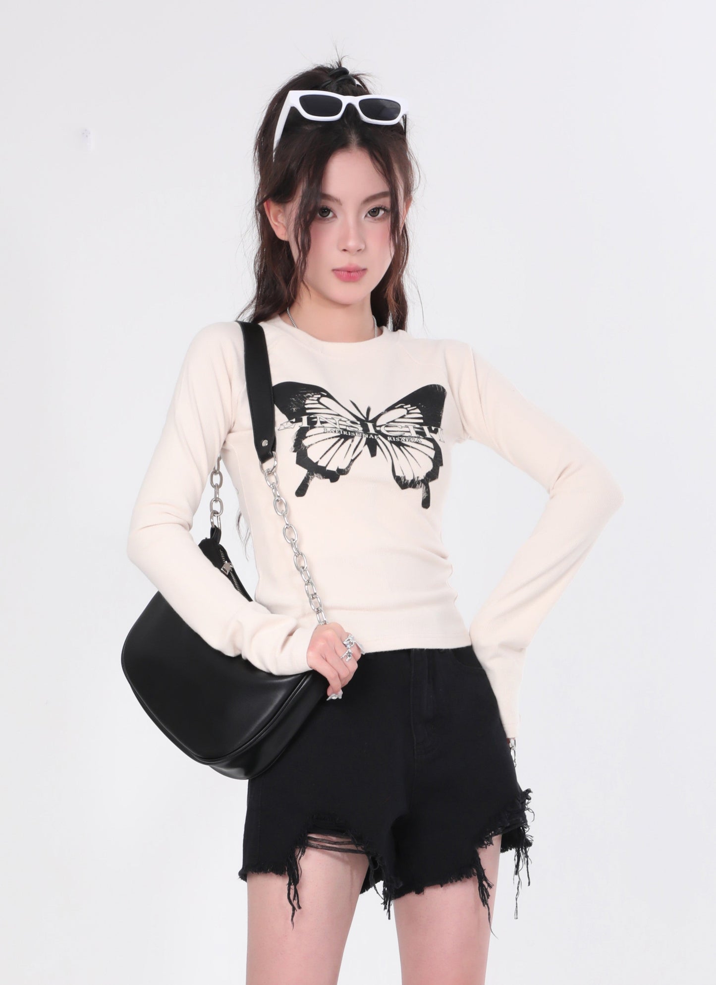 Butterfly Graphic Long Sleeve Top