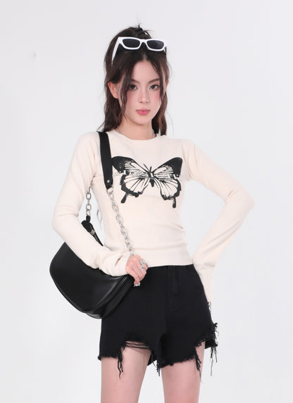 Butterfly Graphic Long Sleeve Top