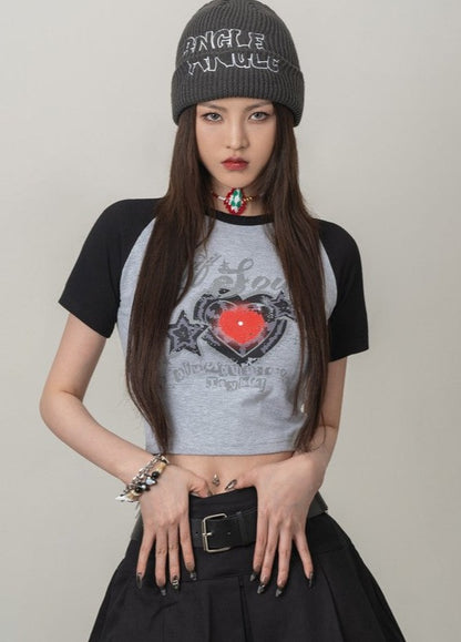 Heart Raglan Baby Tee