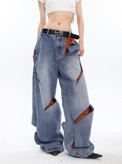 Slashed Deconstructed Jeans