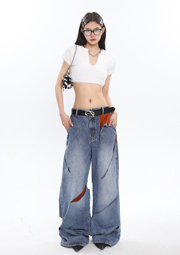 Slashed Deconstructed Jeans