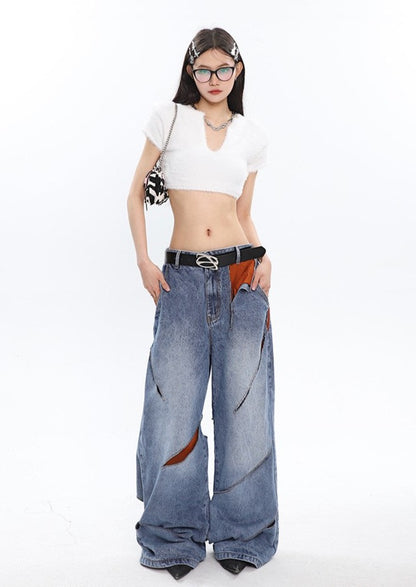 Slashed Deconstructed Jeans