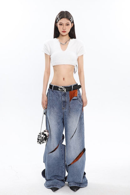 Slashed Deconstructed Jeans