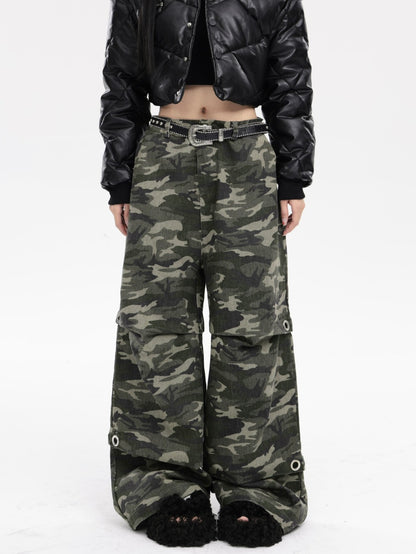 Wide Leg Camo Jeans