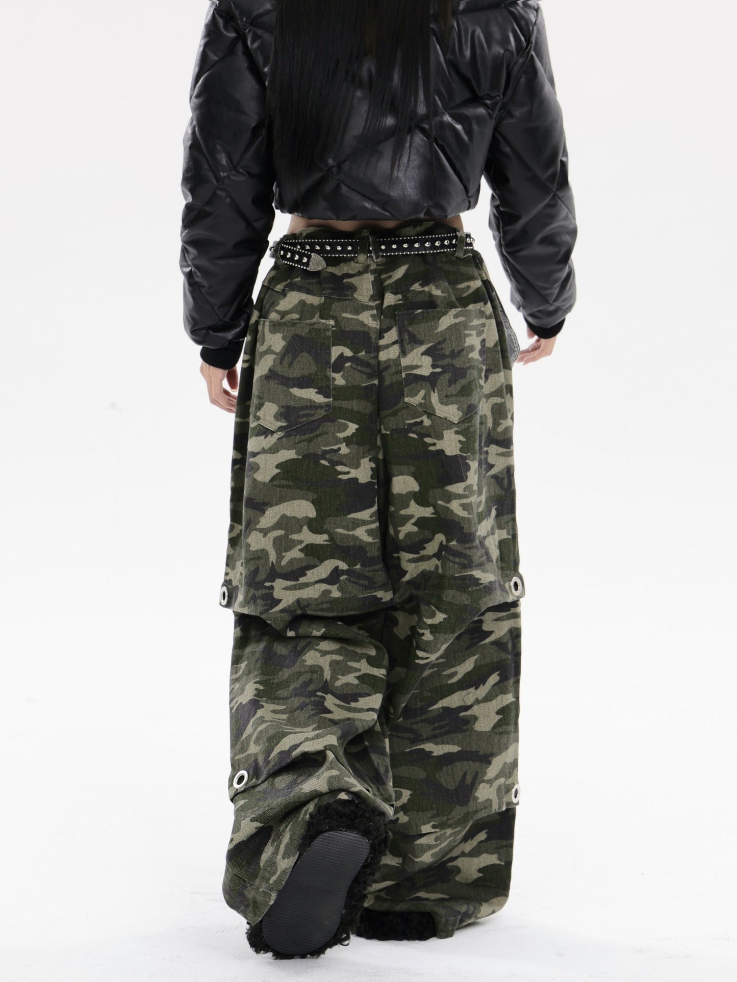 Wide Leg Camo Jeans