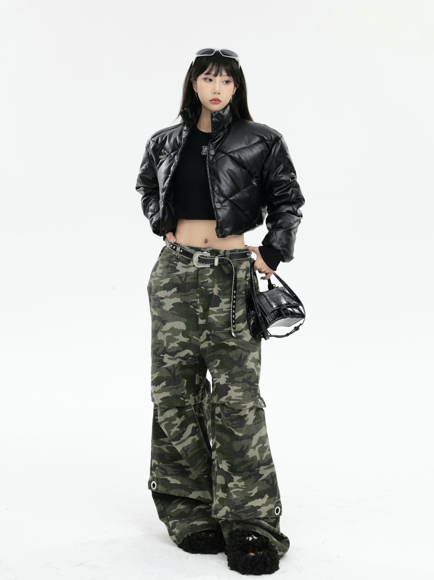 Wide Leg Camo Jeans