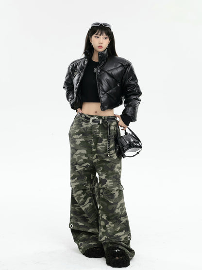 Wide Leg Camo Jeans