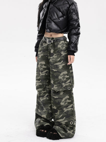 Wide Leg Camo Jeans