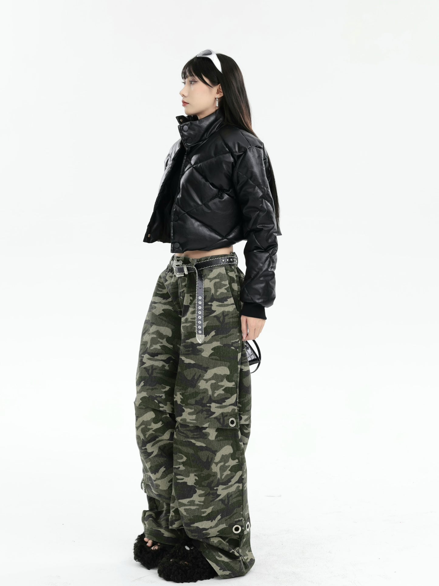 Wide Leg Camo Jeans