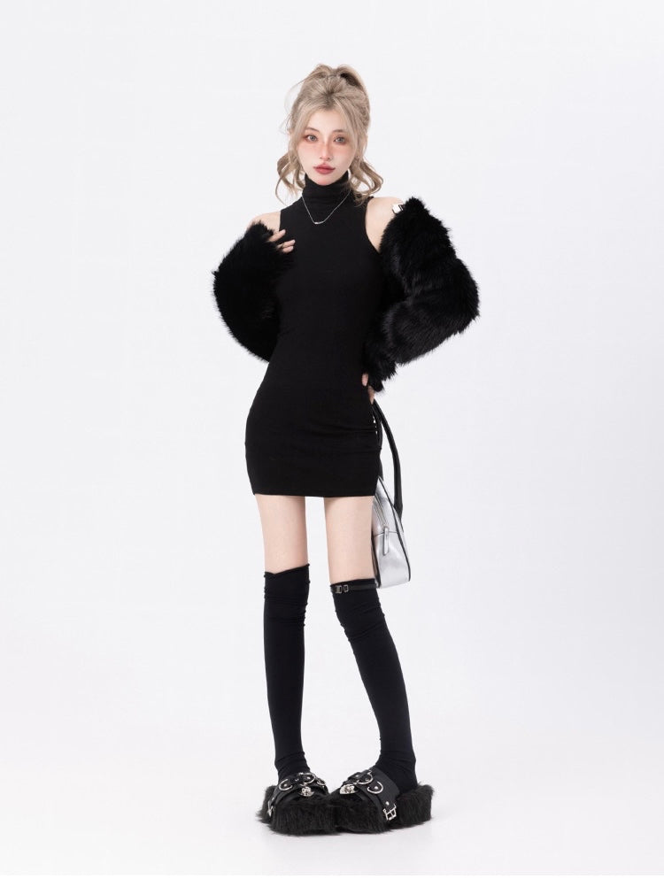 Turtleneck Sleeveless Dress