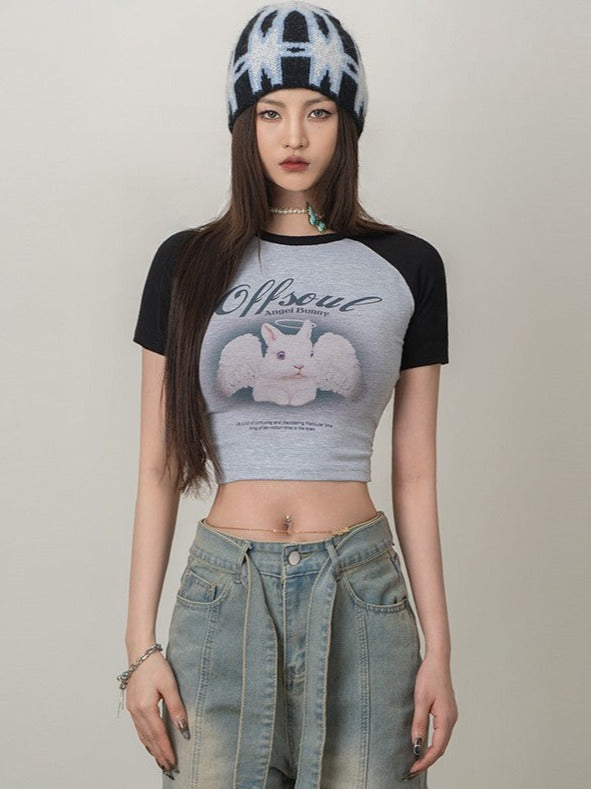 Angel Bunny Raglan Baby Tee