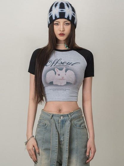 Angel Bunny Raglan Baby Tee