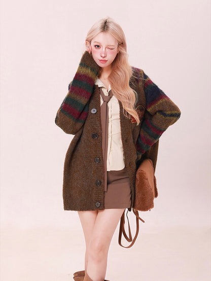 Brown A-Line Mini Skirt