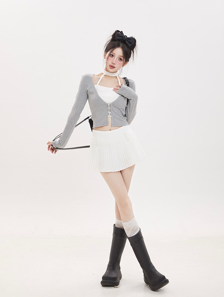 Halter Layered Cardigan