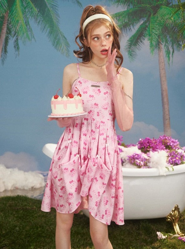 Pink Kitty Flowy Dress