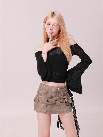 Off Shoulder Bell Sleeve Top