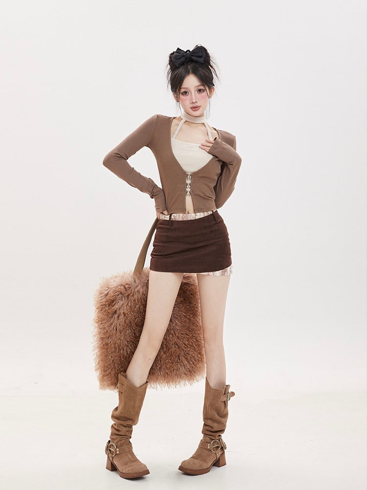 Halter Layered Cardigan