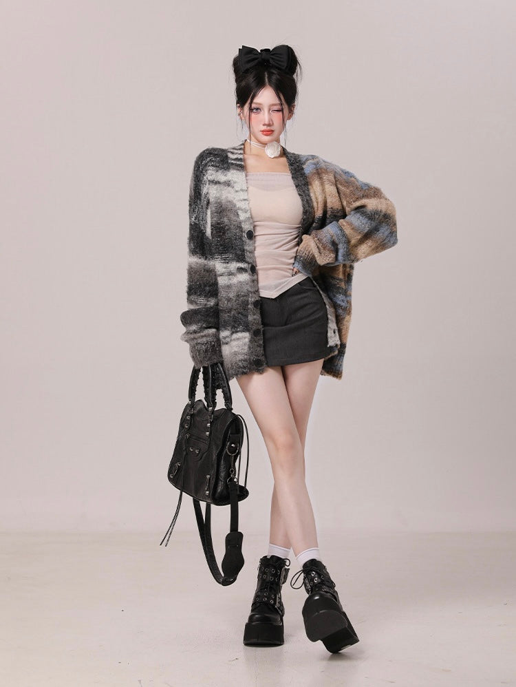 Autumn Striped Sweater Cardigan