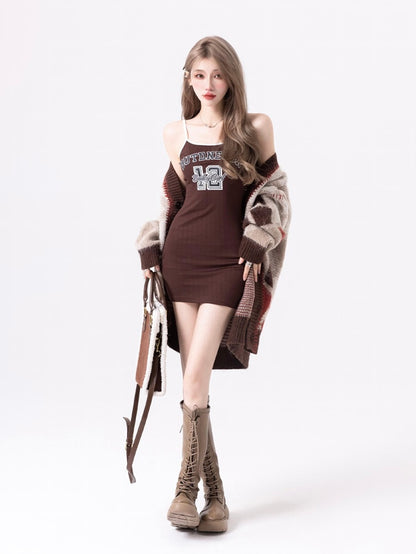 Coffee & Brown Argyle Sweater Cardigan