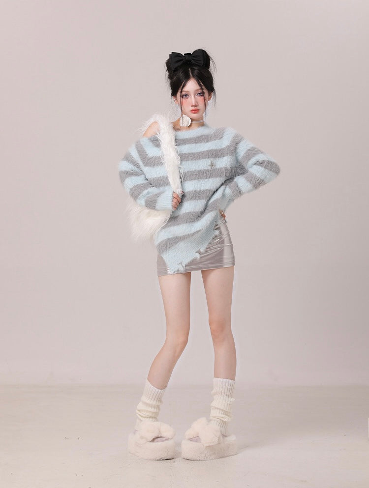 Destroyed Striped Sweater