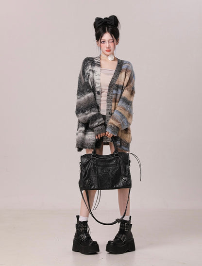 Autumn Striped Sweater Cardigan