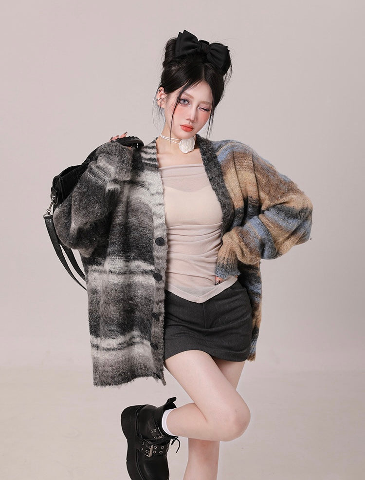 Autumn Striped Sweater Cardigan