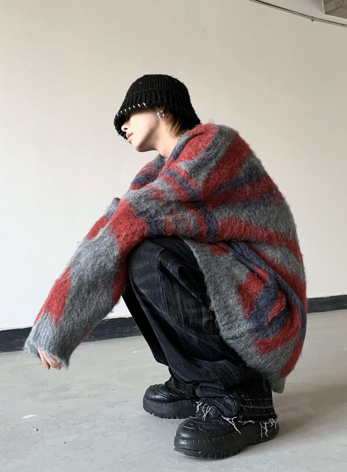 Goth Streetwear Horizons Mohair Blend Sweater
