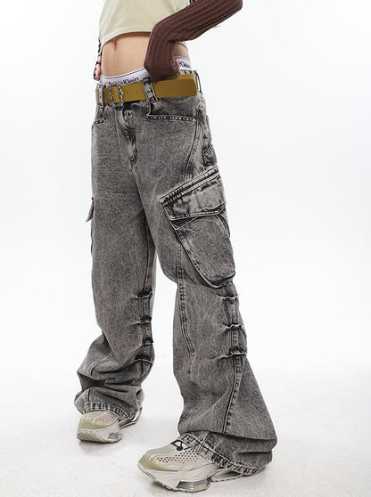 Slouchy Wide Leg Cargo Jeans