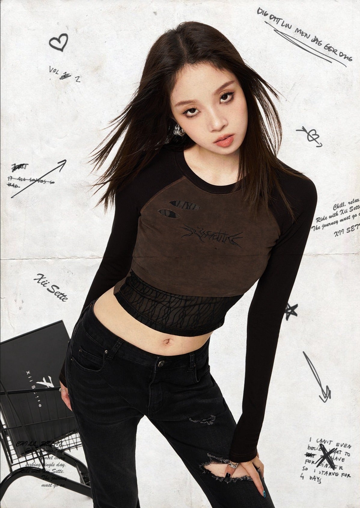 Vintage Raglan Long Sleeve Top