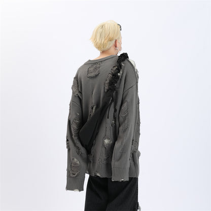 Destroyed Shredded Holes Sweater Grunge