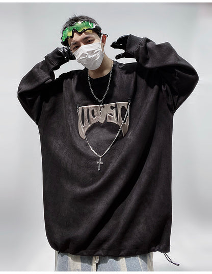Streetwear Cross Chained Oversized Long Sleeve Top