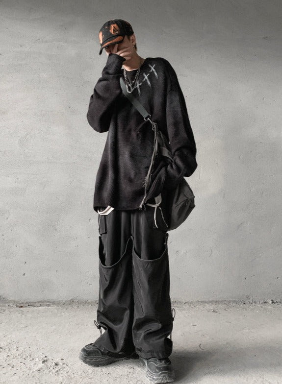 Streetwear Grunge Aesthetic Crosses Sweater