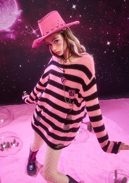 Destroyed Striped Sweater