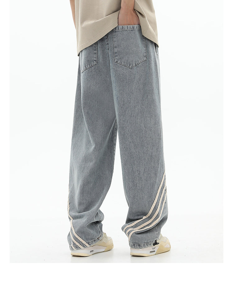 Striped Loose Fit Jogger Jeans