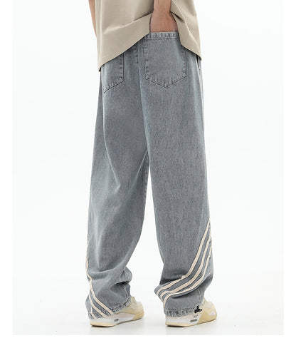 Striped Loose Fit Jogger Jeans