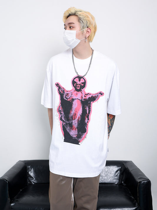 Neon Cross Graphic T-Shirt