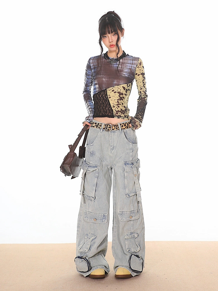 baggy oversized wide leg cargo jeans