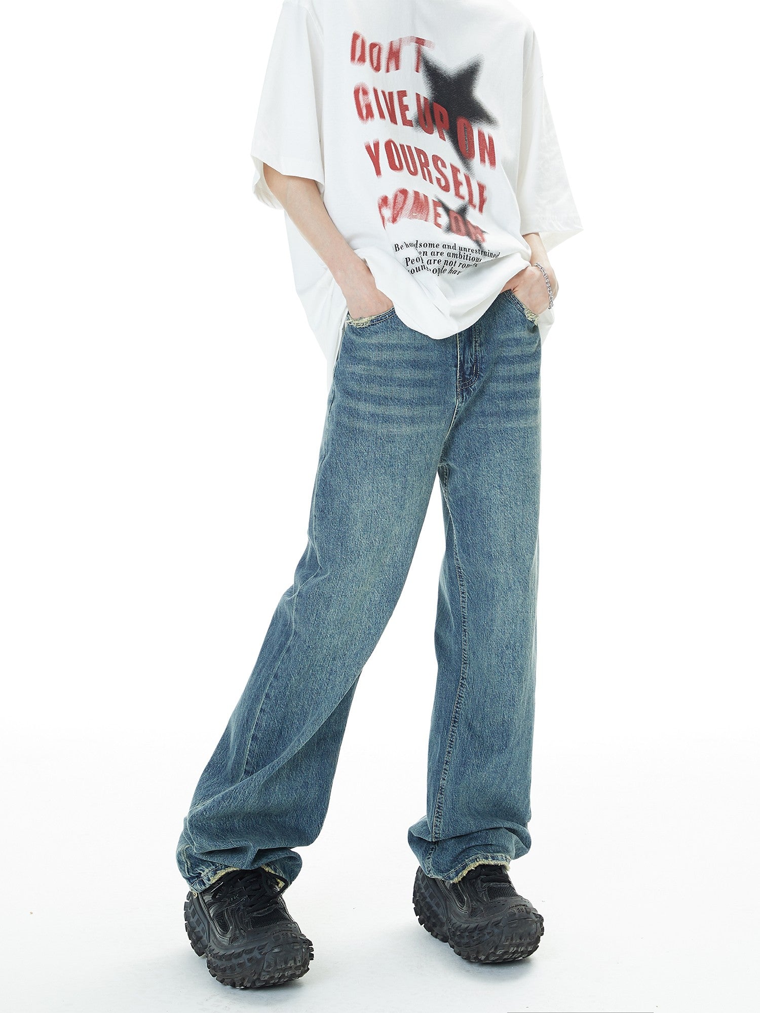 Straight Leg Loose Fit Jeans
