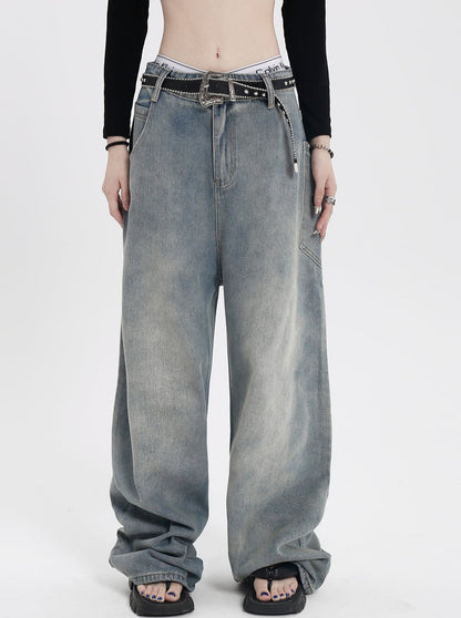 Washed Baggy Jeans