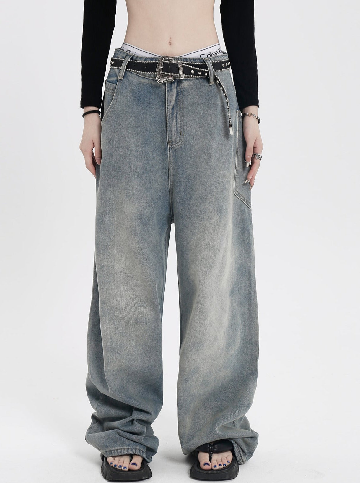 Washed Baggy Jeans