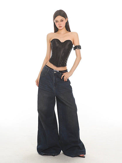 Ultra Wide Leg Denim Jeans