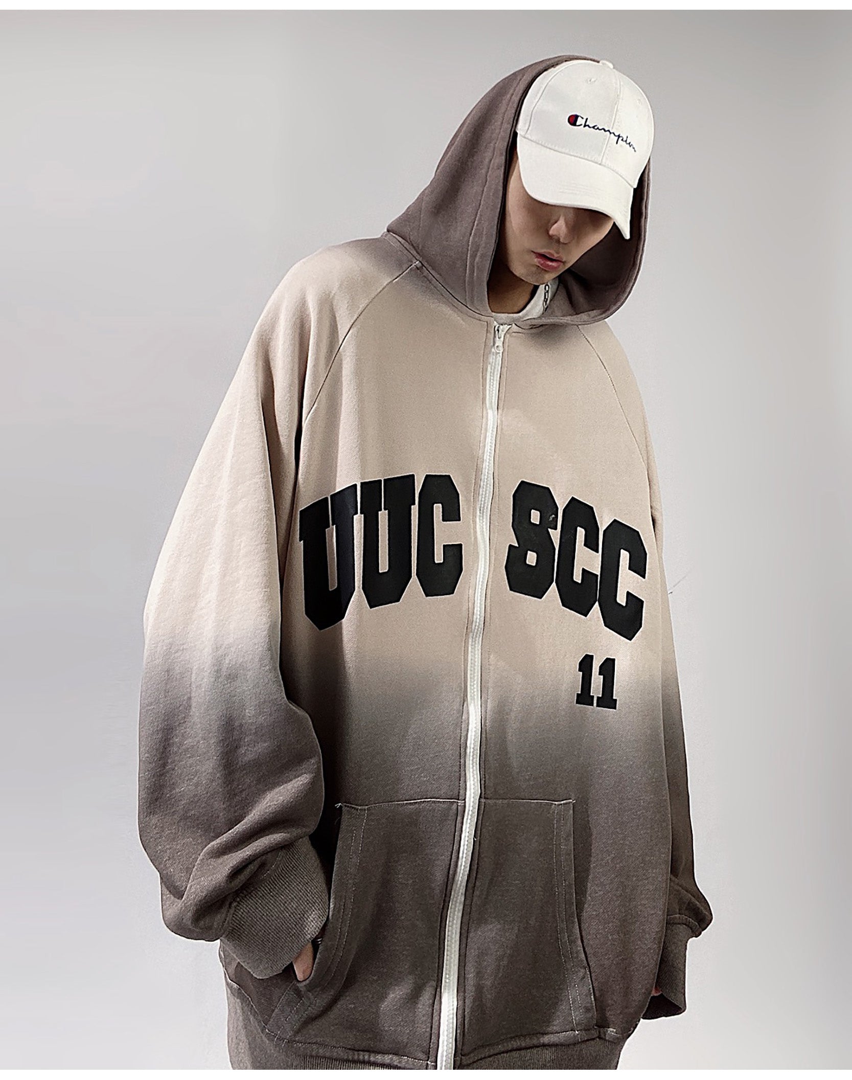 Uc Oversized Gradient Zip Hoodie