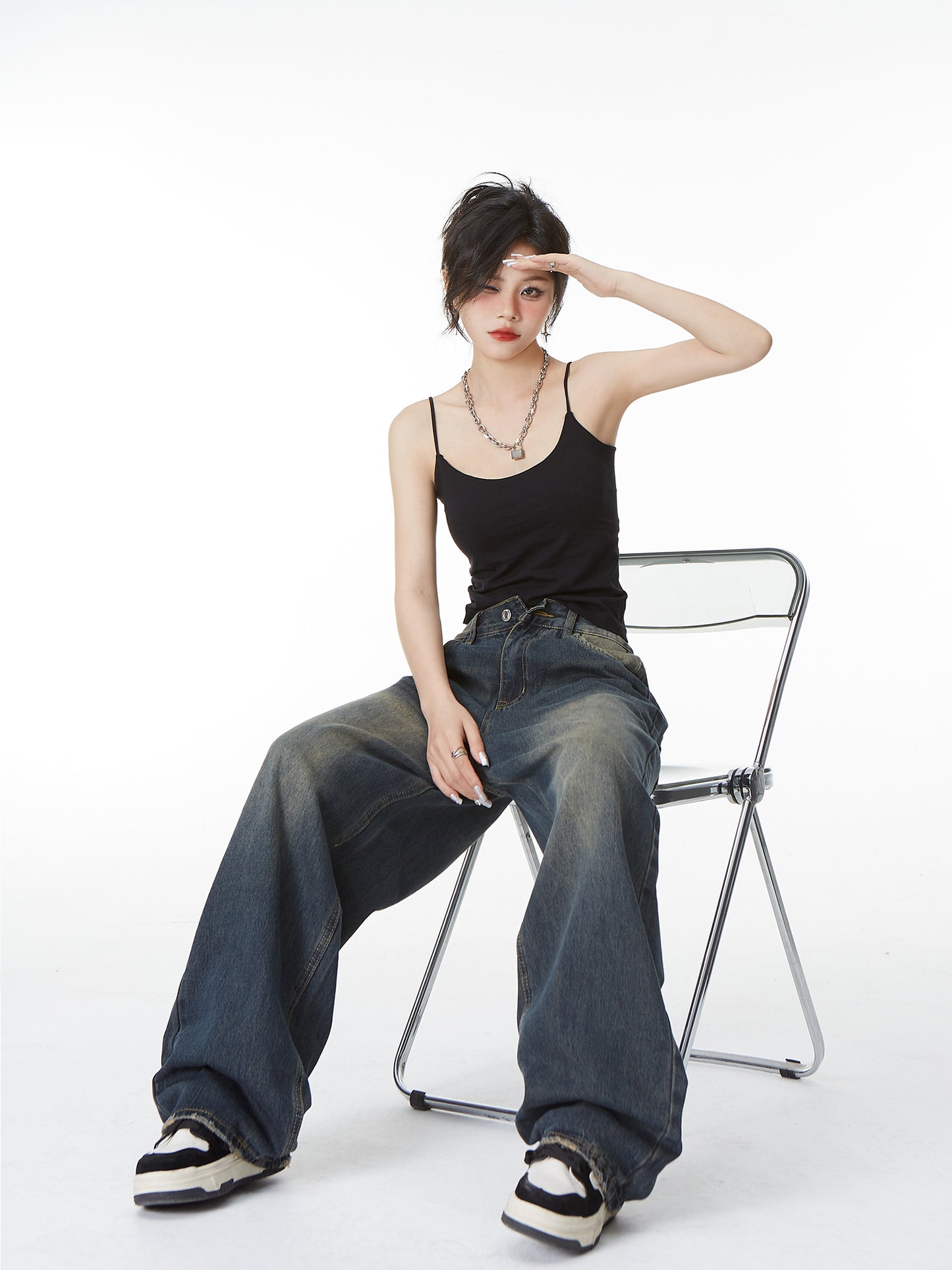 Dark Washed Baggy Jeans