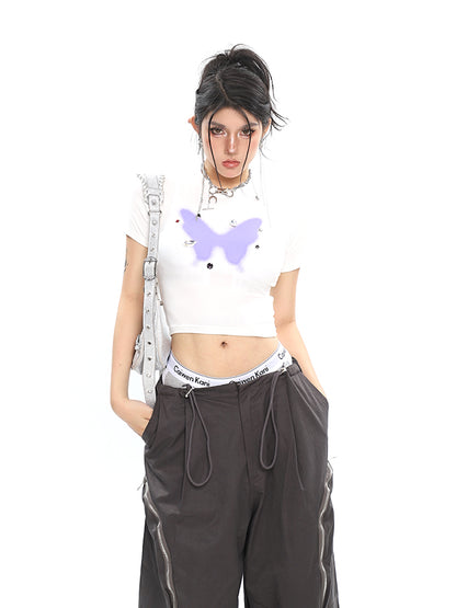 Butterfly Embellished Baby Tee