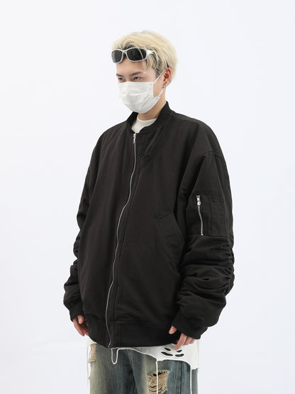 Pleated Bomber Jacket