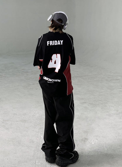 Black Piped Track Pants