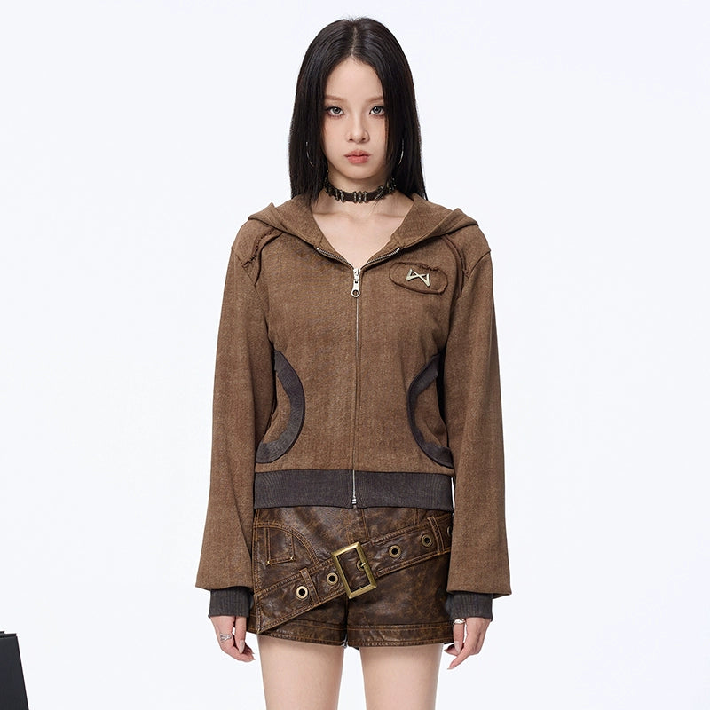 Retro Cropped Hoodie