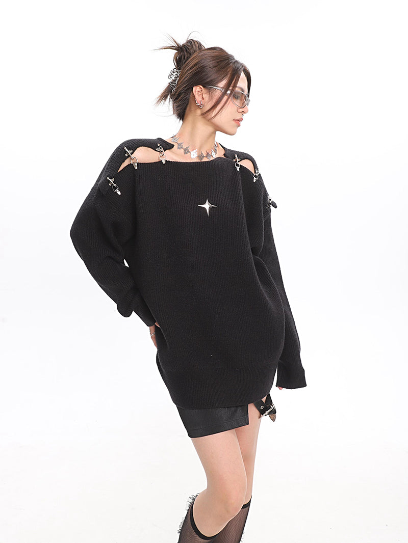 Off Shoulder Knit Sweater