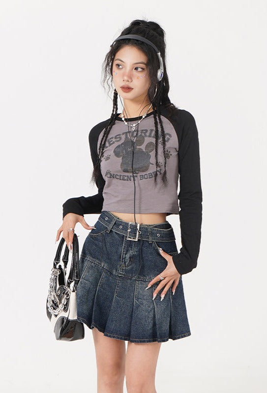 Dachshund Raglan Long Sleeve Top