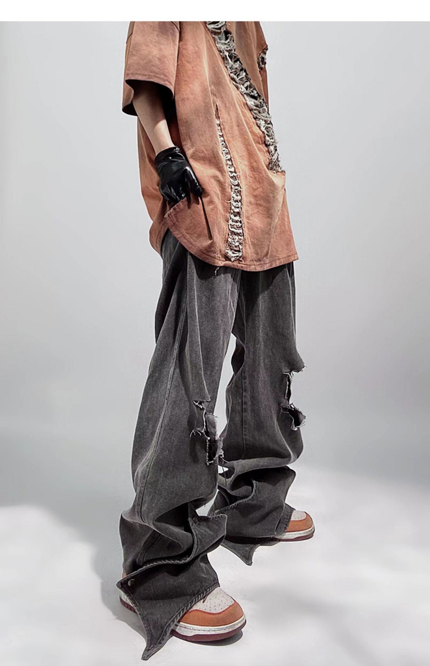 Torn + Destroyed Washed Jeans